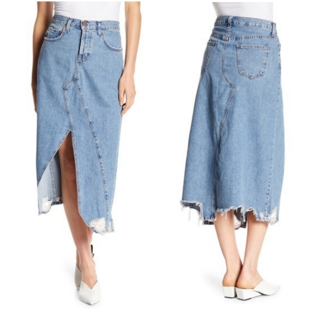NWT Current/Elliott The Recrafted Denim Skirt